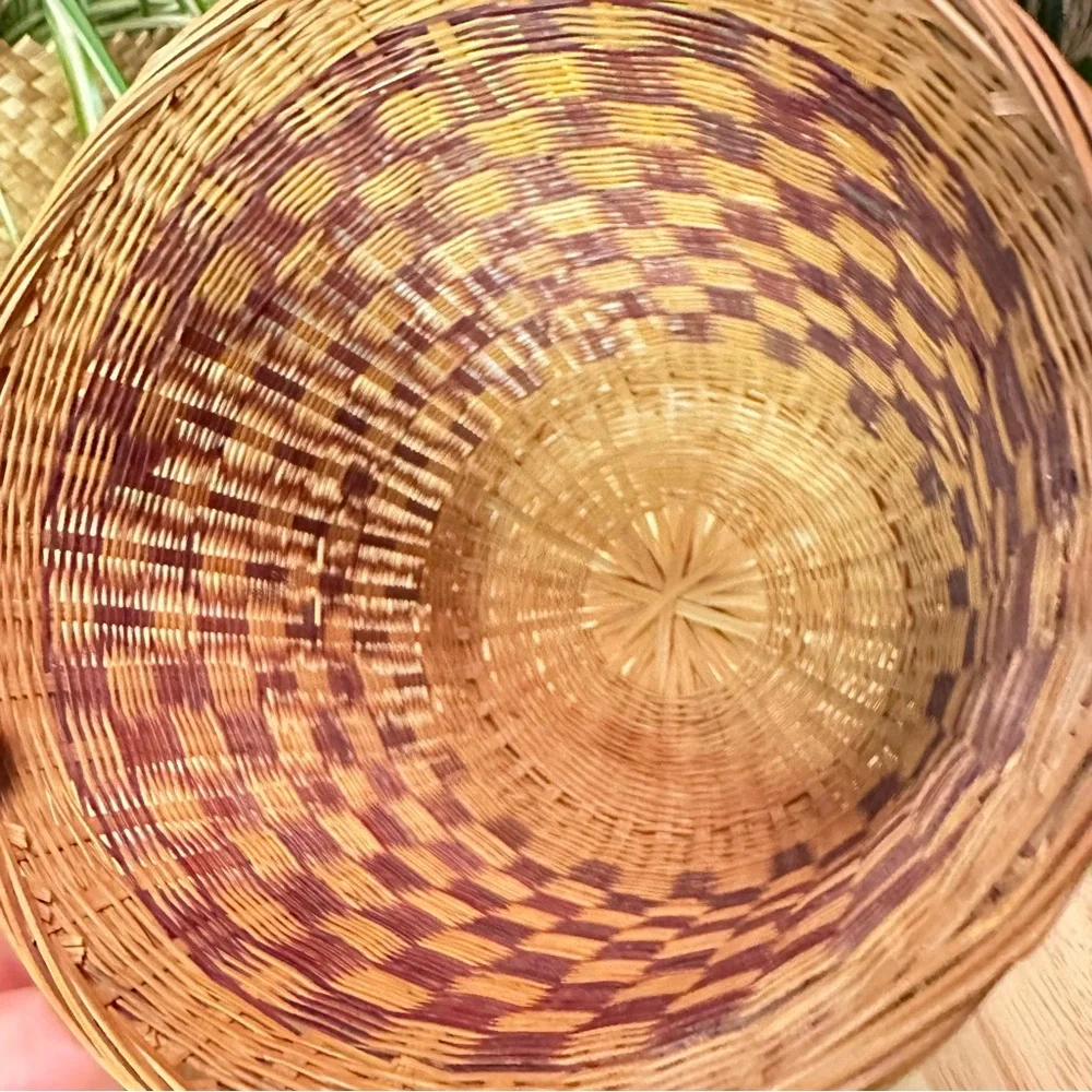 Vintage Pier 1 Imports Lidded Woven Basket – Rustic Boho Storage Decor